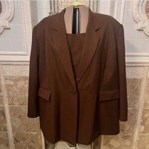 Beu Marc. Sz 30 (4X). Brown Long Sleeve Lined Jacket w Modesty Panel. AL